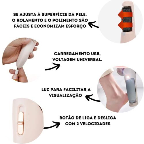 Super Esfoliador Elétrico para Pés e Calos à prova d'água