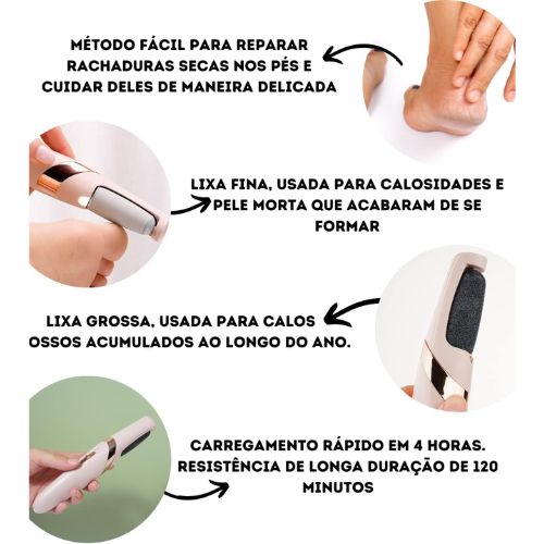 Super Esfoliador Elétrico para Pés e Calos à prova d'água