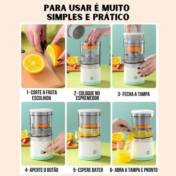 Super Espremedor de Frutas Elétrico Recarregável